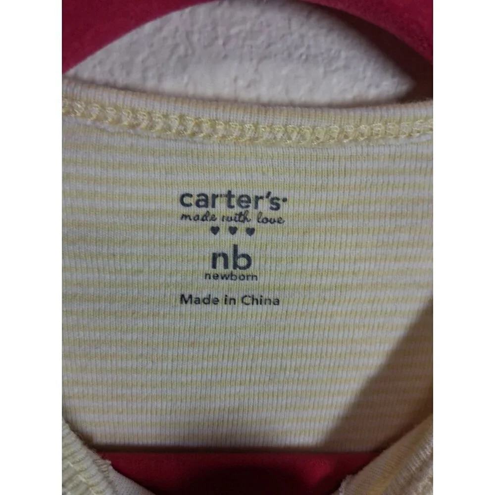 Carter's Cotton Sleep Sack Striped Animals Infant Baby Yellow Unisex Newborn